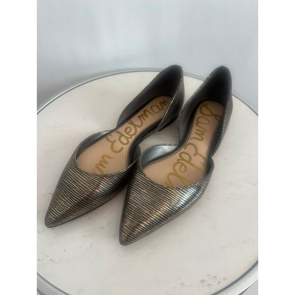 Sam Edelman Shoes - SAM EDLMAN WOMENS RODNEY d’ORDSAY BALLET FLATS SHOES METALLIC GOLD BLACK 7.5
